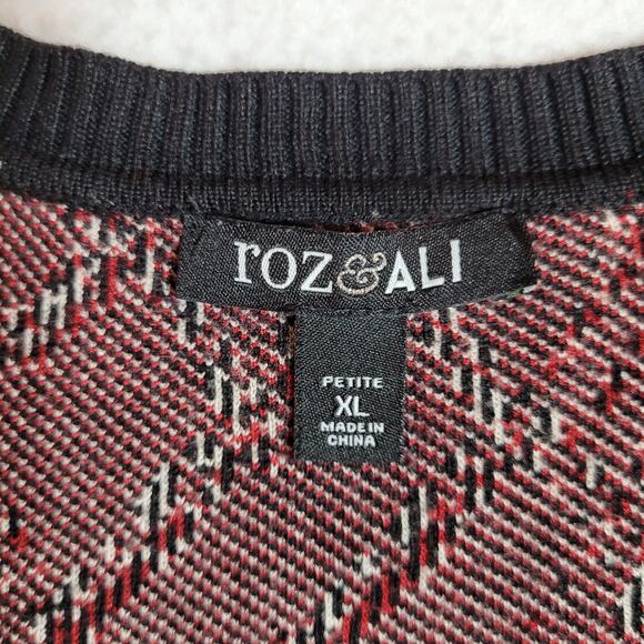 Womens Sweater Dress XL P Knit Black Red A Line Grandma Career Church Modest - Picture 6 of 7